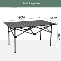 Table pliante réglable en hauteur en acier inoxydable pour le camping en plein air - Meubles d'extérieur légers et portables de conception chinoise pour
