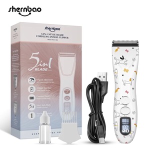 เครื่องตัดขนสัตว์เลี้ยงขนาดเล็ก Shernbao PGC-780 5 in 1 รุ่นมืออาชีพ ใช้แบตเตอรี่ พลาสติก ทนทาน 2000mAh 5000-7000 <span class=keywords><strong>SPM</strong></span> - Product Image 5