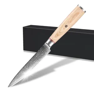 库存日本Vg10 67层大马士革钢厨师菜刀，带帕克卡木柄Dmascus实用刀