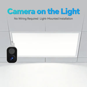 Câmera de Segurança YIMMET com Painel de Luz Montado, Sem Perfuração, Detecção AI em 2K HD, Bateria de Backup, Comunicação Bidirecional, Garantia de 1 Ano - Product Image 1