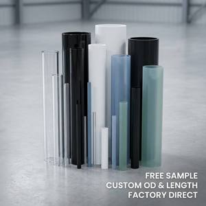 Tube en plastique extrudé sur mesure 10-<span class=keywords><strong>200</strong></span> mm DE, transparent, en PC, ABS, PP, <span class=keywords><strong>PVC</strong></span>, PE, Nylon, rigide, rond, avec service de découpe de précision - Product Image 1