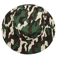 Topi Pria Kamuflase untuk Perjalanan Luar Ruangan, Pelindung Sinar Matahari, Topi Memancing Bertepi Lebar, Topi Bucket Camo untuk Berkemah dengan Tali Pengikat