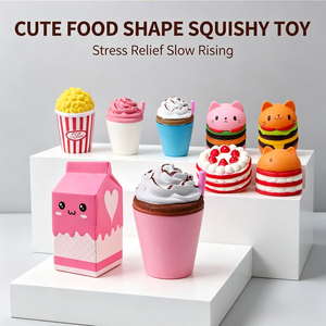 Jouets Squishy en PU pour Filles, Thème Kawaii Popcorn Frites Panda Gâteau Hamburger, <span class=keywords><strong>à</strong></span> Remontée Lente, Parfum Crème, Anti-Stress, Vente en Gros - Product Image 3
