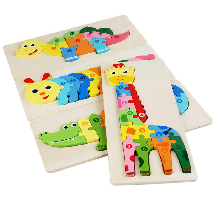 Large Cartoon Animal Jigsaw Puzzle Snapon Toy Children's Digital