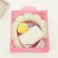 Kit de bandeaux de spa en tissu éponge antidérapant écologique, motifs géométriques/couleurs unies, emballé en boîte, avec serviettes absorbantes et éponge de maquillage
