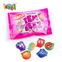Groothandel 15g Mini Skittle-s kauwgom in blisterverpakking, cartoonvormig, gemengde fruit smaken, kunstmatige kleuren, kleine kauwgommetjes