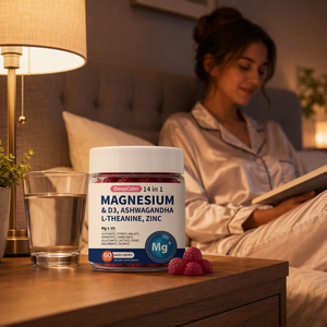 Suplementos Nutricionales de Alta Calidad OEM, Gomitas de <span class=keywords><strong>Magnesio</strong></span> 14 en 1 con Ashwagandha, Vitamina D3, <span class=keywords><strong>Zinc</strong></span>, L-teanina, Sin Azúcar - Product Image 5