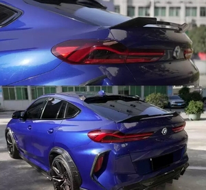 Runde en Stock, actualización de Aule Surround para 20-23 BMW X6M, fibra de carbono, labio frontal, ventilación de aire, arco de rueda, falda lateral, ajuste de ala superior trasera - Product Image 5