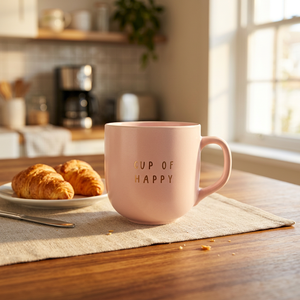 Elegante Taza de Café de Porcelana de 12 oz, Acabado Mate Rosa Suave, Apta para Microondas, Lavavajillas y Alimentos, Reutilizable, Diseño de Dibujos Animados - Product Image 2