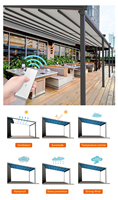 Pérgola Bioclimática Eléctrica Retráctil Personalizada, Moderna para Espacios de Jardín, Resistente al Viento, Impermeable, Protección UV, Control de Sombra