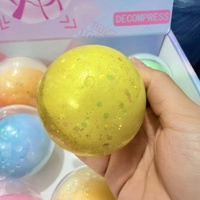 Nouvelle boîte mystère de balles squishy en slime cristallin à coque croustillante, jouet anti-stress à rebond lent ASMR