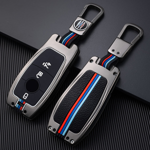 Étui porte-clés en cuir pour <span class=keywords><strong>Mercedes</strong></span>, pièces, porte-clé de voiture, pour Benz A, <span class=keywords><strong>C</strong></span>, E, S, W221, W177, <span class=keywords><strong>W205</strong></span>, W213, accessoires - Product Image 2