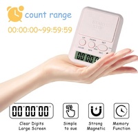 Timer Dapur Digital Multifungsi, Hitung Naik & Turun, Alarm, Layar LCD dengan Area Logo Besar dan Lampu Latar
