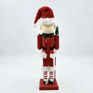 Christmas Figure Decorations Wooden Toy Soldier Nutcracker Red Wooden Christmas Nutcrackers