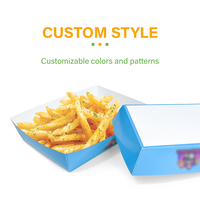 ZJPACK fabricant logo personnalisé imprimé papier jetable à emporter papier kraft résistant à l'huile conteneur de papier plateau alimentaire boîte de bateau