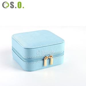 Boîte de rangement portable de luxe en cuir PU avec logo personnalisé pour bijoux bague et collier emballage de boîte de rangement de bijoux de voyage - Product Image 2