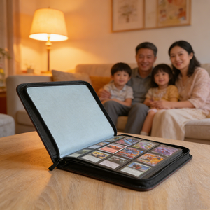 Classeur de cartes à collectionner à 12 pochettes en cuir PU avec fermeture éclair, album de rangement étanche pour cartes de jeu, pages transparentes - Product Image 5