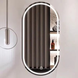กระจกแต่งตัวติดผนังทรงวงรีแบบทันสมัย พร้อมไฟ LED กระจกอัจฉริยะสำหรับห้องน้ำ โรงแรม วิลล่า และโต๊ะเครื่องแป้ง - Product Image 3