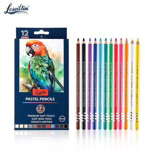 Ensemble de crayons scolaires personnalisés Loseiltin avec logo, 12 crayons aquarelles, pinceaux, crayons de couleur de dureté HB, boîte à crayons pour papier - Product Image 6