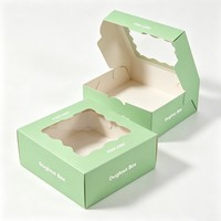 Boîte d'emballage pliable en papier jetable de qualité alimentaire, bon marché, pour donuts, chocolats, pains, snacks, gâteaux et desserts, vente en gros