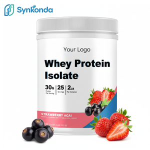 2 livres de poudre d'isolat de protéines de lactosérum, 30 g par portion, saveur fraise et açaï, complément nutritionnel sportif à absorption élevée - Product Image 1