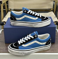 Chaussures de skate vintage délavées bleu marine de haute qualité pour hommes et femmes, baskets en toile tendance pour le campus, stock outre-mer