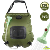 Douche solaire de camping 20L (5 gallons) en gros et chauffe-eau solaire portable en PVC à 3 couches épaissies