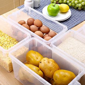 Rectangular Transparent sealed <b>Storage</b> Container with Lid Handle Food Safe Fridge Freezer <b>Box</b> for Home Fruit Vegetable <b>Storage</b> - Product Image 3
