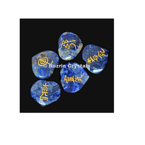 Conjunto de Reiki de Chakra con forma de corazón sodalita, venta al por mayor de piedras de reiki de Chakra - Product Image 1