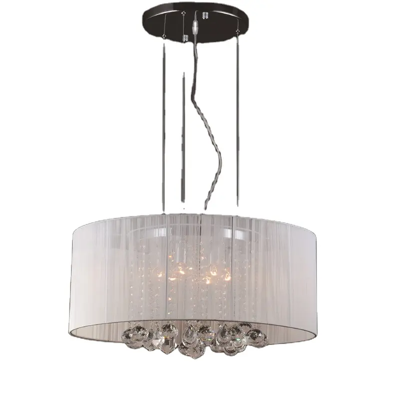 MAX 60W Traditional/Classic Crystal Chrome Metal Chandeliers Black Drum Bubble Shade Ceiling Light Voltage 110 120V