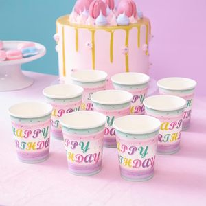 Màu Hồng dùng một lần Bộ đồ ăn đặt giấy tấm ly Khăn ăn Bộ đồ ăn thiết lập cho đám cưới sinh nhật đảng trang trí - Product Image 3