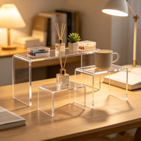 Présentoirs en acrylique transparents en forme de U, supports de table transparents pour objets de collection, bijoux, cosmétiques, vente en gros, personnalisables