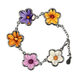 Bracelets personnalisés à sublimation DIY, alliage de zinc, impression par transfert thermique, feuille d'aluminium vierge, breloque à main, chaîne de bijoux, bracelet - Product Image 2