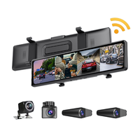 Caméra embarquée Hesida pour voiture, enregistreur de rétroviseur, 4 canaux, vidéo 1080P, caméra de tableau de bord 12 pouces, WIFI, GPS, suivi, caméra HD