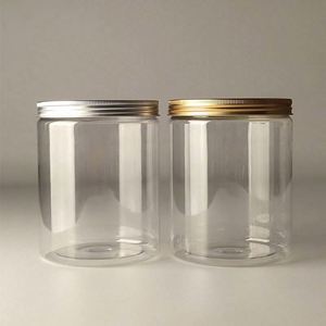MAIRUN MBST-047 300ml/500ml/1000ml Clear BPA-Free PET Wide Mouth Storage <b>Jar</b> Aluminum Screw Cap Custom Color Skin Care Cream - Product Image 1