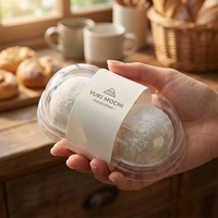 Manchon d'emballage en papier écologique recyclable imprimé sur mesure pour gâteau de sushi, pour conteneur alimentaire jetable à bande ventrale
