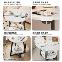 Petite table basse, table d'appoint pour canapé, table de salon, mini étagère, table de balcon, rangement minimaliste à double niveau, mobile, en métal