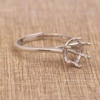 Sterling Silber 8mm/2CT Semi Mount Ring rahmen Blank Claw Setting Basis halter ohne Hauptstein für Moissan ite Diamond DIY Inlay