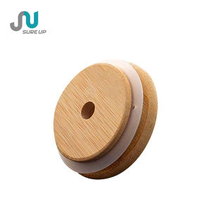 Gobelet en verre borosilicate de 16 oz avec couvercle en bambou et paille, série de motifs créatifs et adorables, verre à boire quotidien populaire - Product Image 5