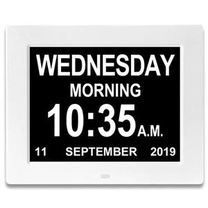 8-Inch AVI dijital fotoğraf yaşlı büyük yazı ev ekran elektronik takvim çalar saat MP3 tıp hatırlatma dayanıklı yapılmış - Product Image 1