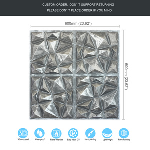 Dalles de <span class=keywords><strong>Plafond</strong></span> 3D en PVC Carré Vieilli Panneaux Artistiques Étanche PLM101 Étain Antique pour Hôtel Café Club Salon Décor - Product Image 6