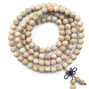 Perles de prière Mala en bois de camphre chinois naturel, 108 pièces, certifiées par un tiers, boîte Jewelrytopia, fabriquées en Chine, modèle - Product Image 1