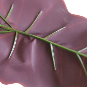 Rama <span class=keywords><strong>de</strong></span> Hojas Artificiales <span class=keywords><strong>de</strong></span> Alocasia <span class=keywords><strong>de</strong></span> 50 cm, 12 Cabezas, Hojas Verdes Tropicales Artificiales para Arreglos Florales, Decoración del Hogar y Bodas - Product Image 6