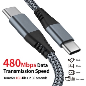 Cavo USB <span class=keywords><strong>C</strong></span> Intrecciato in Nylon 60W, da USB Tipo <span class=keywords><strong>C</strong></span> <span class=keywords><strong>a</strong></span> Tipo <span class=keywords><strong>C</strong></span>, Ricarica Rapida 3A con Schermatura in Foglio per Telefoni Cellulari <span class=keywords><strong>e</strong></span> Computer 15 Pro - Product Image 6