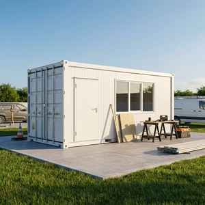 Ufficio Container Smontabile da 20 Piedi con Connessione a Bullone, Struttura in Acciaio Senza Saldature, Edificio Prefabbricato Modulare con Pannelli Sandwich - Product Image 1
