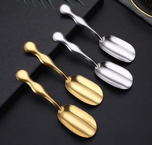 Cuillère à thé et café en acier inoxydable DFU126, grande cuillère, pelle à thé en acier inoxydable en stock - Product Image 3