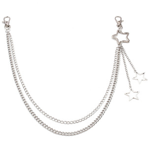 Star Hollow Metal Waist <b>Chain</b> Double Layer Zinc Alloy Fashion Body <b>Chain</b> Daily Wear Hip Hop Trendy Accessory - Product Image 5
