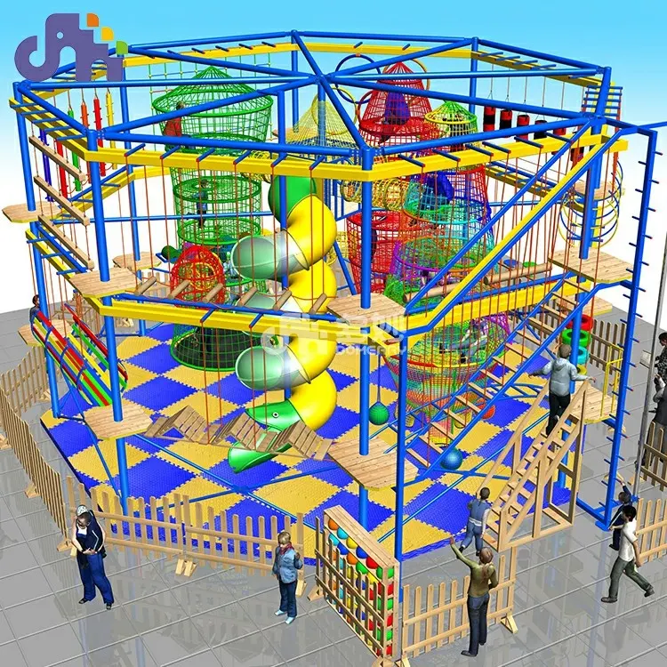 Domerry Metal Nylon Amusement Equipment Kinder freundlicher Seilkurs Klettergerüst für Abenteuer park für Shopping Mall Events