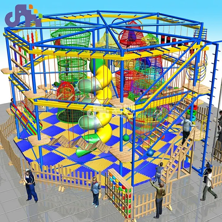 Domerry Metal Nylon Amusement Equipment Kid-Friendly Rope Course Climbing Frame for Adventure Park for Shopping Mall Events