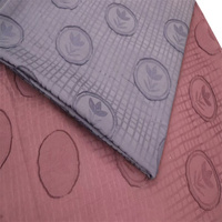Tissu en polyester et soie jacquard à pois et carreaux, motif dévoré, en mousseline de soie